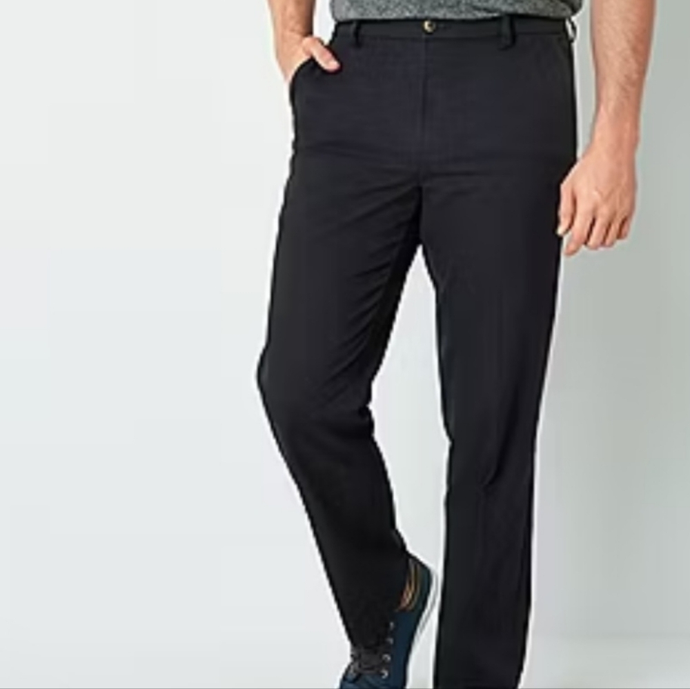 St. John's Bay Easy Care Classic Fit Flat Front Pant Aviator Navy Sz 38x30
